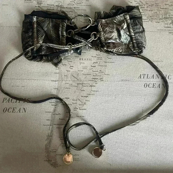 ZIMMERMAN Bandeau Laced tie closure with back wrap-tie closure Size 0 Leaf Print - Picture 1 of 7